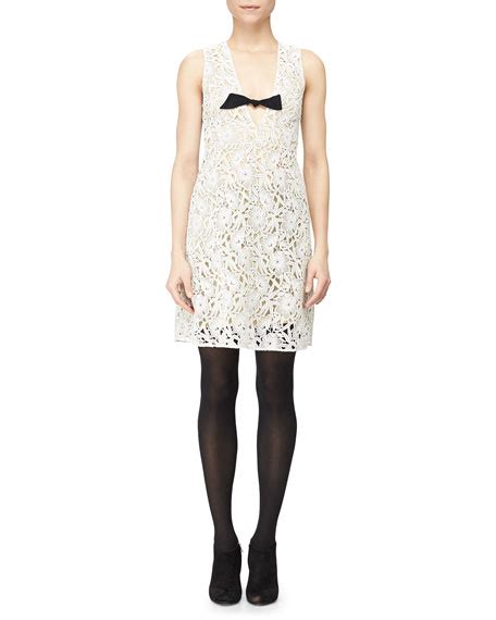 burberry dress bow|Burberry Floral Macrame Lace Dress w/ Bow, White.